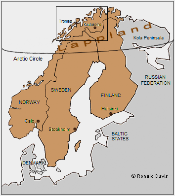 Lappland, the ancestral home of the Saami, or Lapps, comprises northern Norway, Sweden, Finland, and the Kola Peninsula of the Russian Federation.
