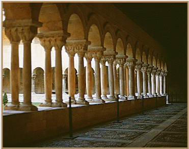 The eleventh-century cloister of the Abbey of Silos, Spain.  Photo by Ronald Davis.