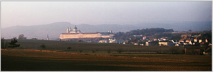 Abbey of Melk above the Danube, Austria, 1978.  Photo by Ronald Davis.