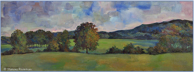 Landscape painting by Stanley Roseman , A Summer Afternoon in Lorraine, 2009, oil on canvas, Private collection, Illinois.  Stanley Roseman   