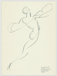 Drawing by Stanley Roseman, "Mikhail Baryshnikov," 1975, American Ballet Theatre, pencil on paper, Albertina, Vienna.  Stanley Roseman