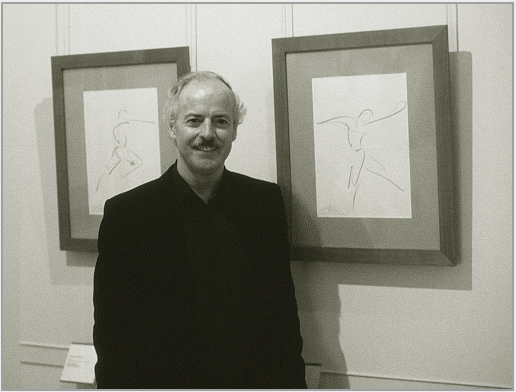 Ronald Davis at the exhibition "Stanley Roseman - Dessins sur la Danse  l'Opra de Paris," Bibliothque Nationale de France - Bibliothque-Muse de l'Opra, 1996.  Ronald Davis