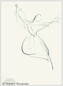 Drawing by Stanley Roseman of Paris Opra star dancer Elisabeth Platel, "Tchaikovsky Pas de Deux," 1996, Muse d'Art Moderne et Contemporain, Strasbourg.  Stanley Roseman