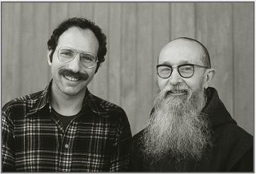 Stanley Roseman and Frre Elie, 1978, Abbey of La Trappe, France.  Photo by Ronald Davis