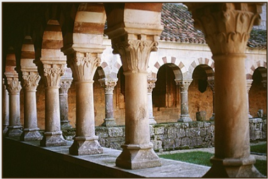 The eleventh-century Romanesque cloister of the Abbey of San Pedro de Cardea, Castile.  Photo by Ronald Davis